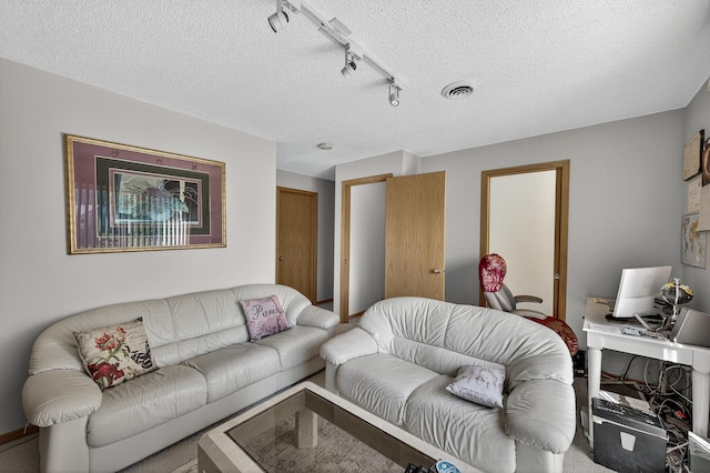 7217 92nd Trl N, Brooklyn Park, MN 55445 - living area with rail lighting and a textured ceiling