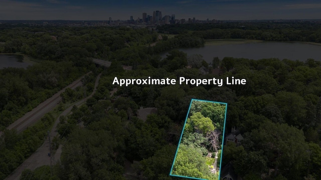 1921 Ewing Ave S, Minneapolis, MN 55416 - aerial view of property and surrounding area featuring property boundaries highlighted and a nearby body of water
