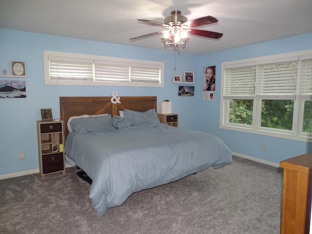 568 Midway Rd, Menomonie, WI 54751 - carpeted bedroom with multiple windows and ceiling fan
