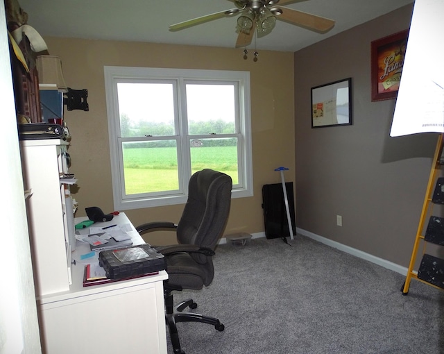 568 Midway Rd, Menomonie, WI 54751 - home office featuring ceiling fan and carpet flooring