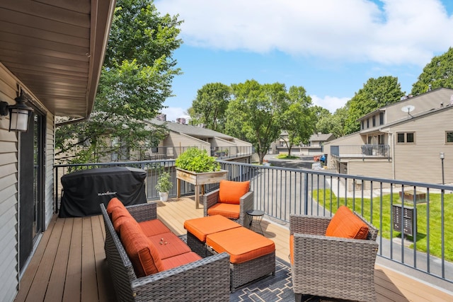 4463 Arden View Ct, Arden Hills, MN 55112 - deck featuring a grill and a residential view