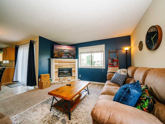 519 Graceview Loop, Saint Joseph, MN 56374 - living room featuring a tiled fireplace