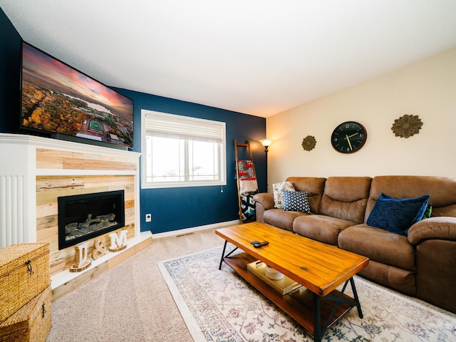 519 Graceview Loop, Saint Joseph, MN 56374 - living room featuring carpet floors and a tiled fireplace