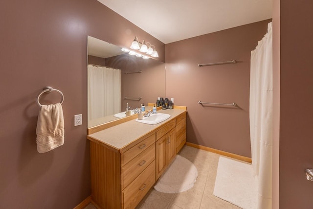 1100 27th St SW, Austin, MN 55912 - full bath with vanity and tile patterned flooring