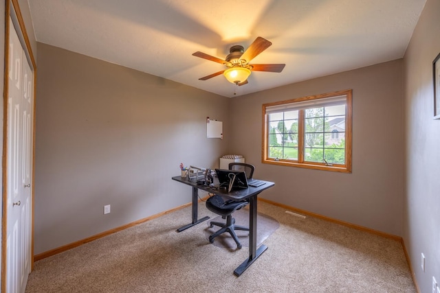 1100 27th St SW, Austin, MN 55912 - carpeted office space with a ceiling fan and baseboards