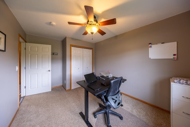 1100 27th St SW, Austin, MN 55912 - office with a ceiling fan and light carpet