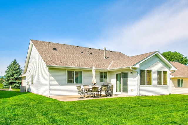 12707 Ivywood St NW, Coon Rapids, MN 55448 - rear view of house featuring a patio, a yard, and a shingled roof