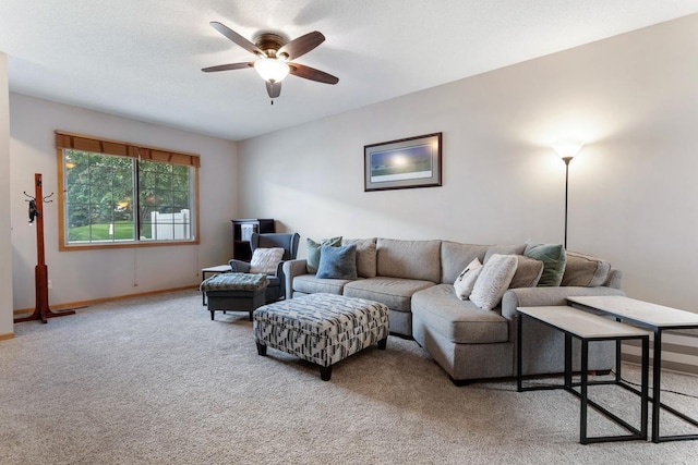3214 Juniper Cir Unit C, Woodbury, MN 55125 - carpeted living area with a ceiling fan and baseboards