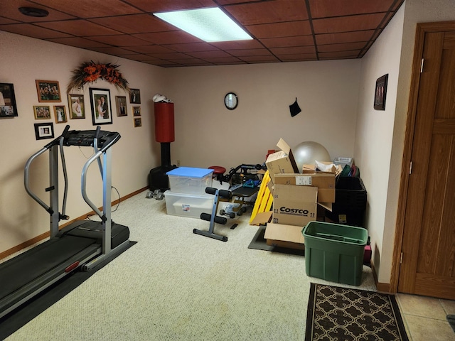 19963 County 18, Henrietta Twp, MN 56470 - exercise area featuring carpet flooring and baseboards