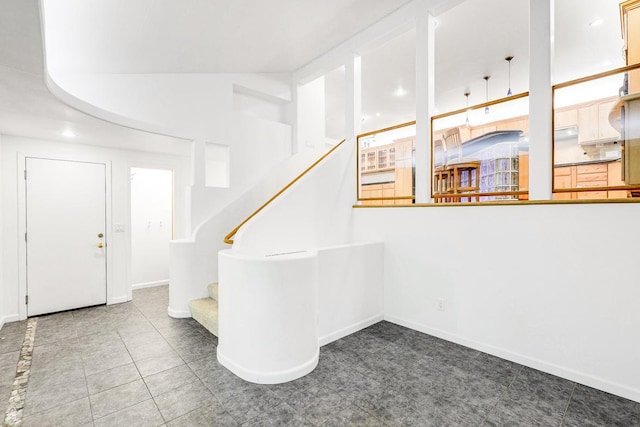 801 Corens Dr, Minnetonka, MN 55305 - tiled entrance foyer with stairway and baseboards