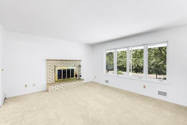 801 Corens Dr, Minnetonka, MN 55305 - unfurnished living room featuring carpet floors and a fireplace