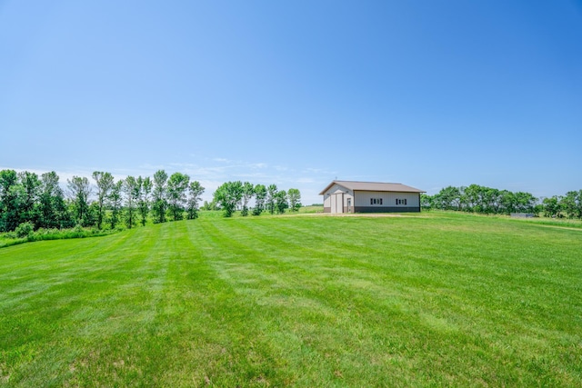 870 Andrew Dr NE, Lake Andrew Twp, MN 56273 - view of green lawn featuring an outbuilding and a rural view