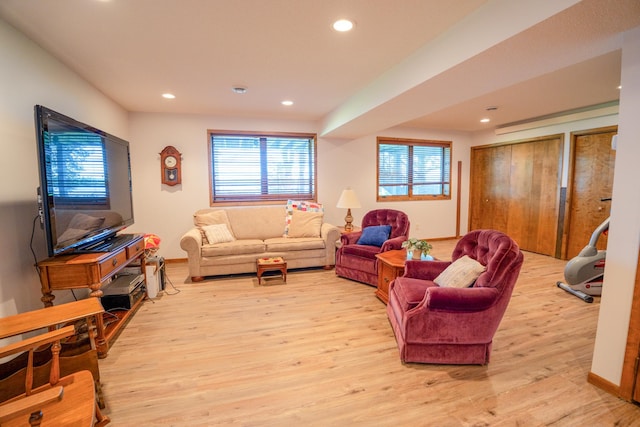 870 Andrew Dr NE, Lake Andrew Twp, MN 56273 - living area with light wood finished floors and recessed lighting