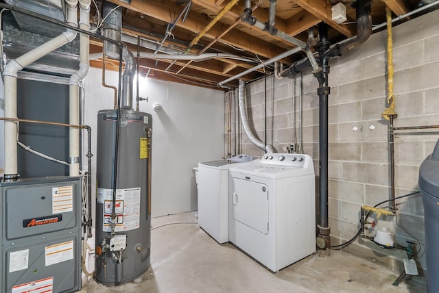 1620 7th St NW, New Brighton, MN 55112 - washroom featuring gas water heater and washing machine and clothes dryer
