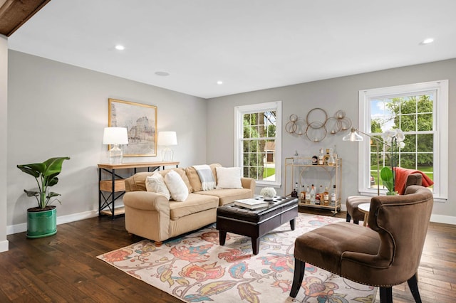 6712 Hillside Ln, Edina, MN 55439 - living area featuring hardwood / wood-style floors and recessed lighting