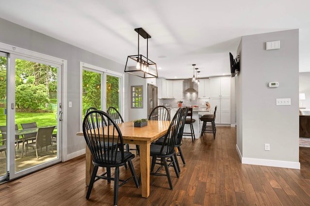 6712 Hillside Ln, Edina, MN 55439 - dining room with baseboards and dark wood finished floors