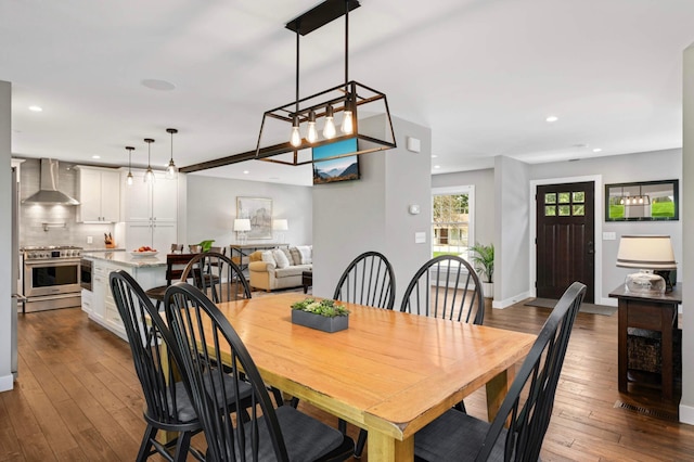 6712 Hillside Ln, Edina, MN 55439 - dining area featuring dark wood finished floors and recessed lighting