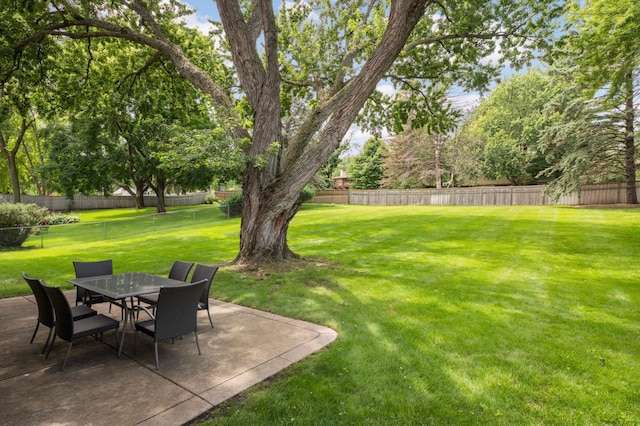 6712 Hillside Ln, Edina, MN 55439 - fenced backyard with a patio area and outdoor dining space