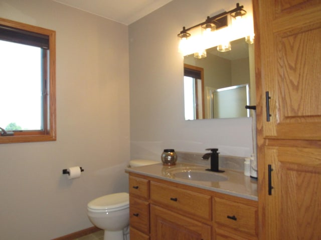 316 8th St NE, Fulda, MN 56131 - bathroom with healthy amount of natural light, vanity, and an enclosed shower