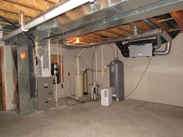 316 8th St NE, Fulda, MN 56131 - unfinished basement with heating unit and a water softener
