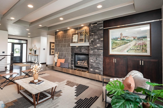 7373 14th St S, Fargo, ND 58104 - living room with a fireplace and recessed lighting