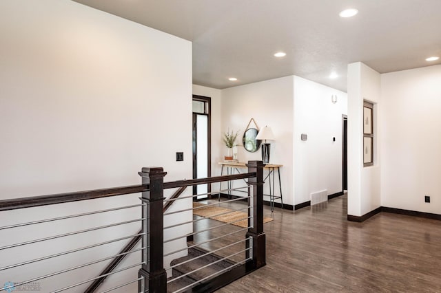 7373 14th St S, Fargo, ND 58104 - hall with recessed lighting and dark wood-style flooring