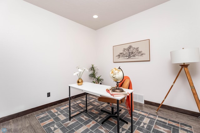 7373 14th St S, Fargo, ND 58104 - home office with wood finished floors and recessed lighting