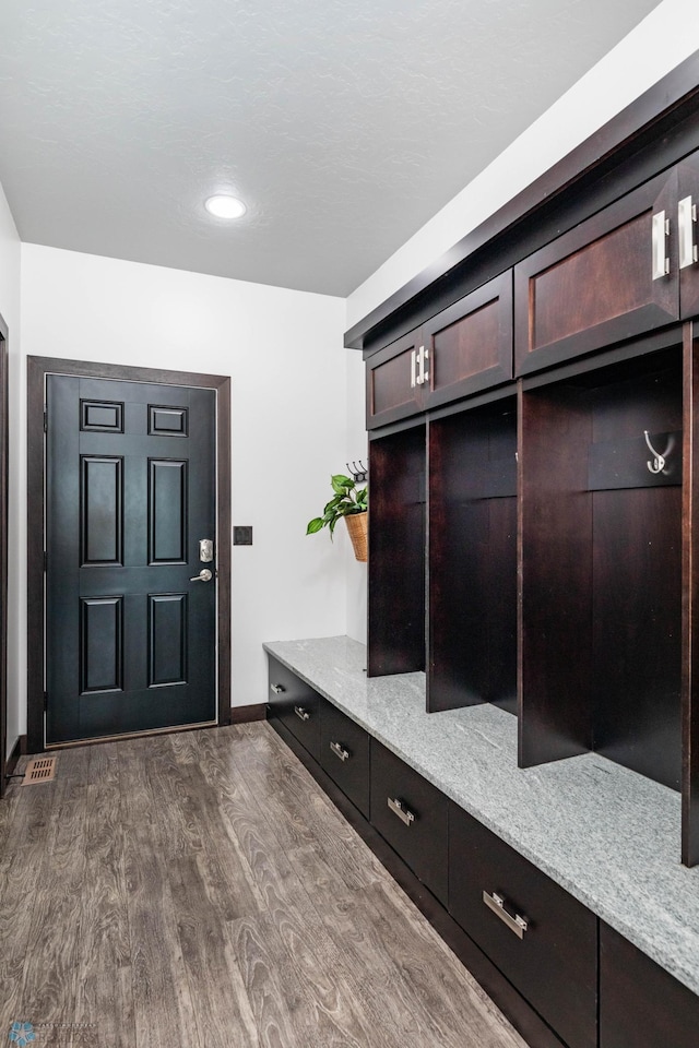 7373 14th St S, Fargo, ND 58104 - mudroom featuring dark wood-style flooring and baseboards