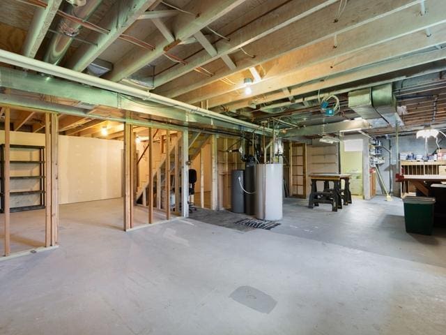 3568 Feldman Ave SE, Buffalo, MN 55313 - unfinished below grade area with water heater and stairs