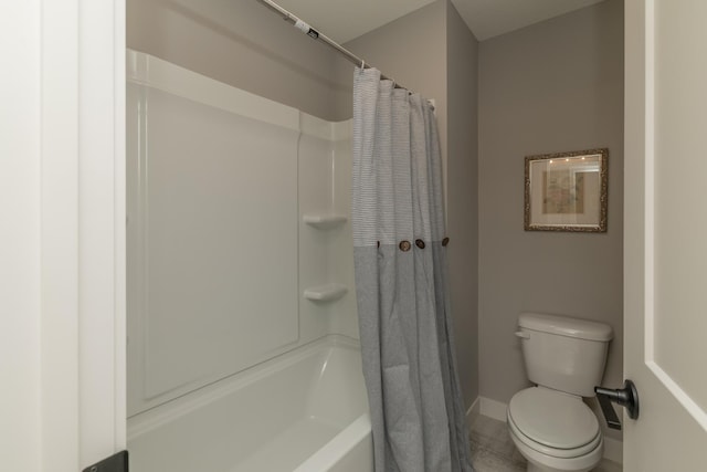 14714 146th Ave N, Dayton, MN 55327 - bathroom featuring toilet and shower / bath combo with shower curtain
