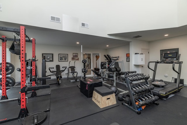 14714 146th Ave N, Dayton, MN 55327 - gym with a towering ceiling and recessed lighting