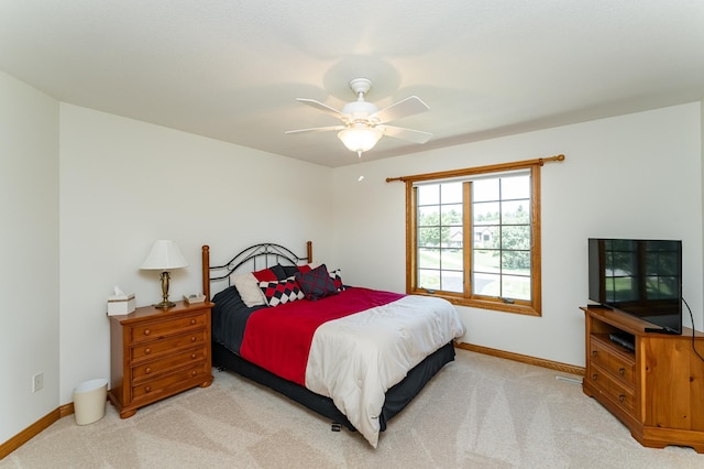 160 River Bluff Pl NW, Cascade Twp, MN 55901 - bedroom with light colored carpet and ceiling fan