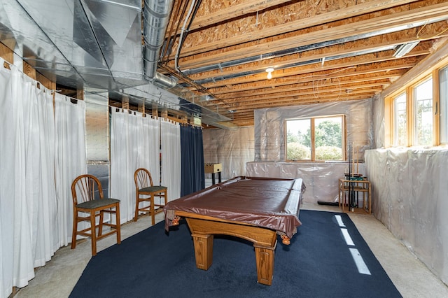 160 River Bluff Pl NW, Cascade Twp, MN 55901 - playroom with billiards and carpet