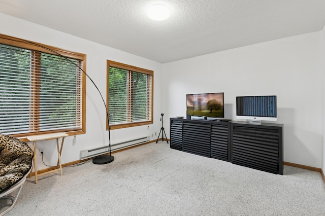 3406 Eagan Oaks Ct, Eagan, MN 55123 - bedroom with a baseboard radiator, carpet flooring, and a textured ceiling