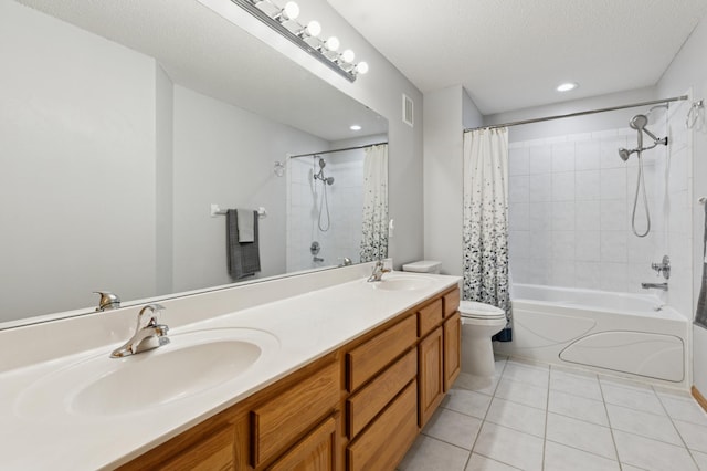 3406 Eagan Oaks Ct, Eagan, MN 55123 - bathroom with tile patterned flooring, shower / tub combo with curtain, and double vanity