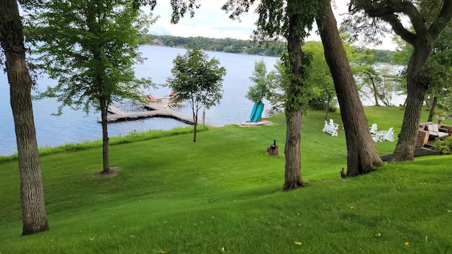 3307 Nokomis NE, Alexandria, MN 56308 - surrounding community featuring a water view, a boat dock, and a yard