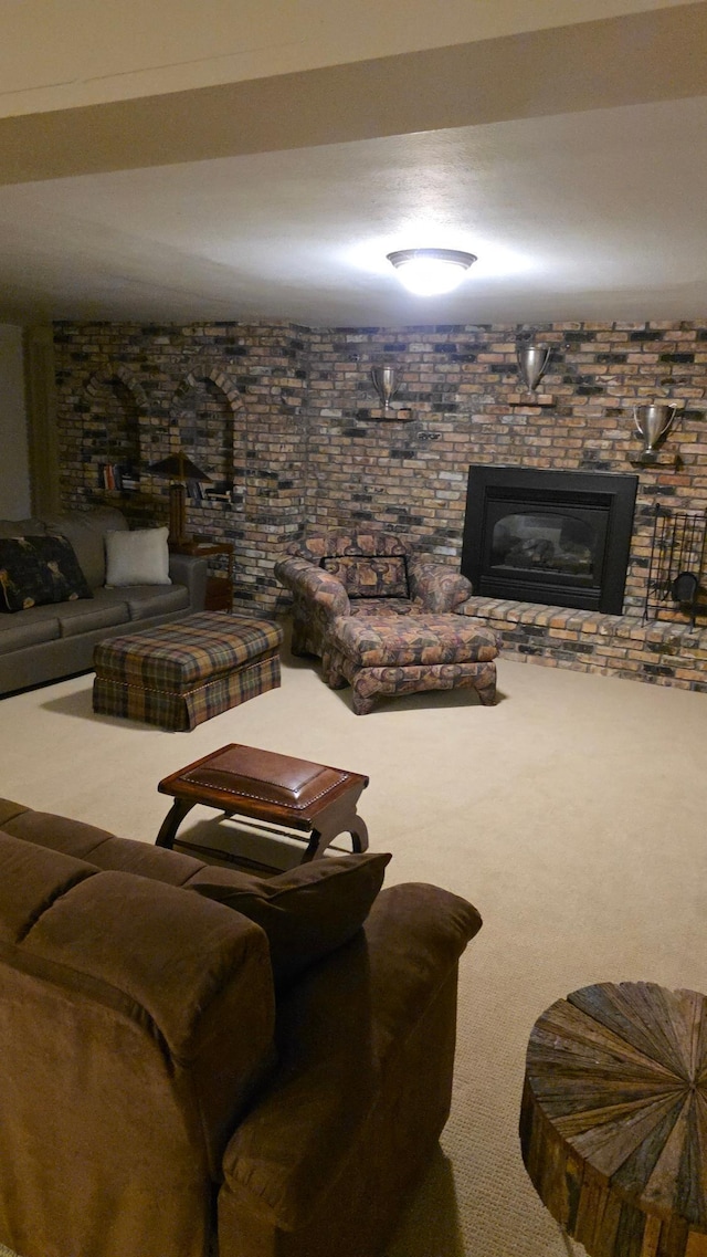 3307 Nokomis NE, Alexandria, MN 56308 - living area with a fireplace and carpet floors