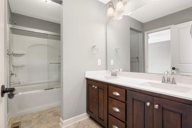 3153 Magnolia Dr, Medina, MN 55340 - bathroom featuring double vanity and shower / washtub combination