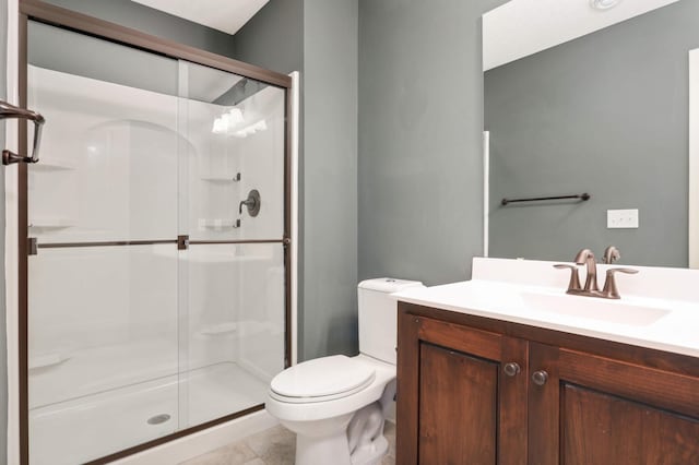 3153 Magnolia Dr, Medina, MN 55340 - full bathroom with a shower stall, vanity, and tile patterned floors