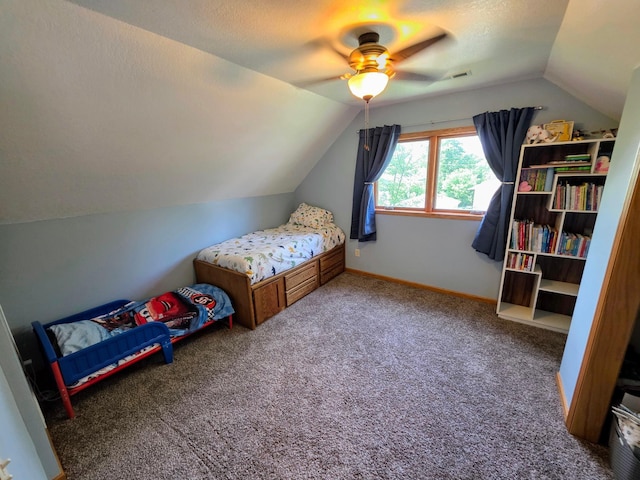 825 2nd Ave, Grand Rapids, MN 55744 - bedroom with vaulted ceiling, carpet floors, and a ceiling fan