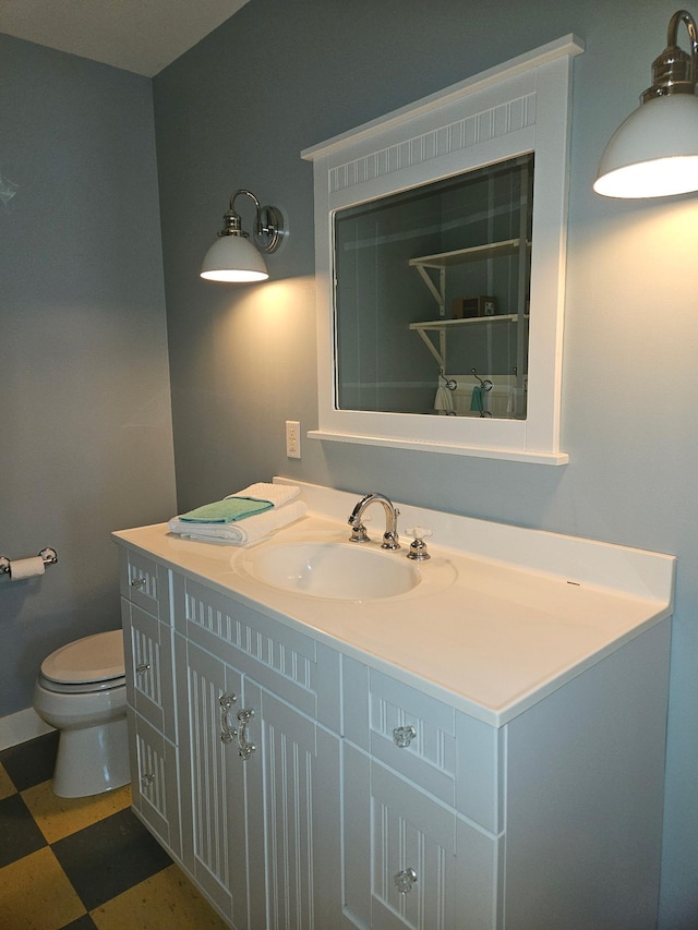 1504 4th St NE, Willmar, MN 56201 - half bath featuring vanity and tile patterned floors