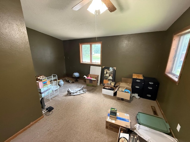681 8th St, Walnut Grove, MN 56180 - interior space featuring ceiling fan and a textured ceiling