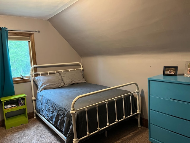 681 8th St, Walnut Grove, MN 56180 - carpeted bedroom with vaulted ceiling and baseboards