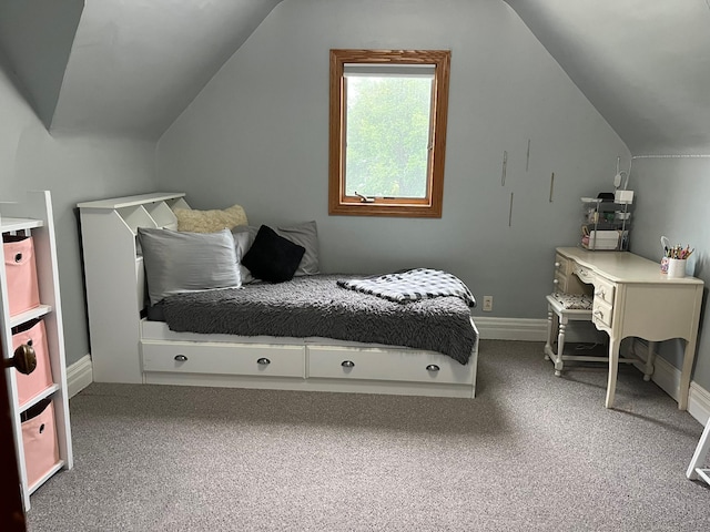 681 8th St, Walnut Grove, MN 56180 - carpeted bedroom featuring lofted ceiling