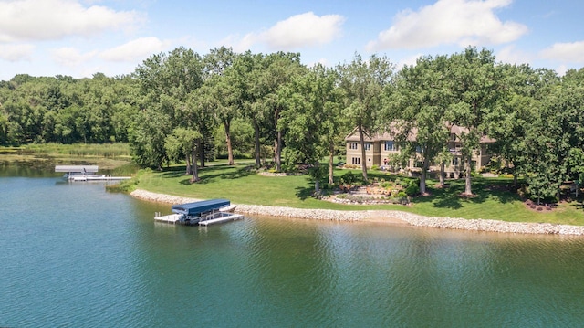 12795 Ozark Trl N, May Twp, MN 55082 - water view featuring a floating dock
