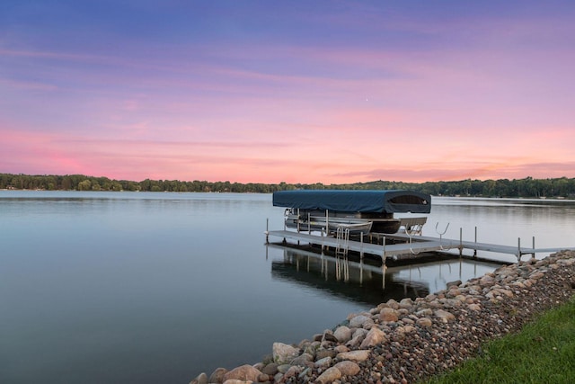 12795 Ozark Trl N, May Twp, MN 55082 - dock with boat lift and a water view