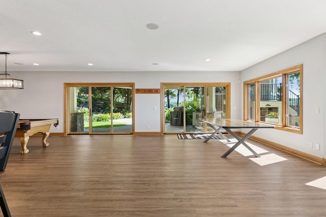 12795 Ozark Trl N, May Twp, MN 55082 - workout area with wood finished floors, recessed lighting, healthy amount of natural light, and pool table
