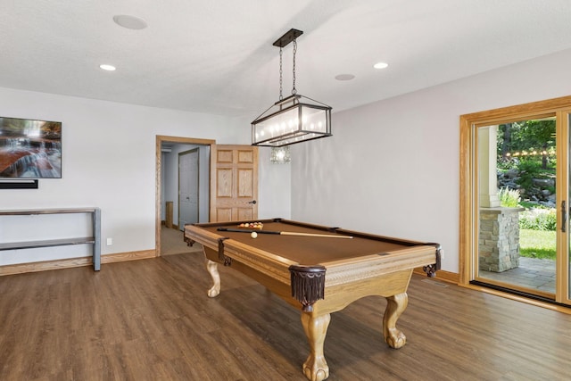 12795 Ozark Trl N, May Twp, MN 55082 - game room with wood finished floors, billiards, and recessed lighting