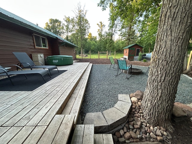 30290 7th Ave N, Swiss Twp, WI 54830 - wooden terrace with an outbuilding