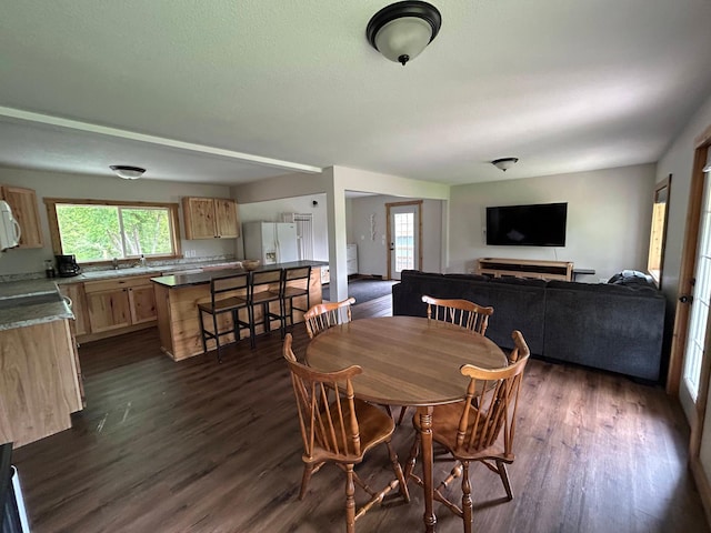 30290 7th Ave N, Swiss Twp, WI 54830 - dining area with healthy amount of natural light and dark wood finished floors